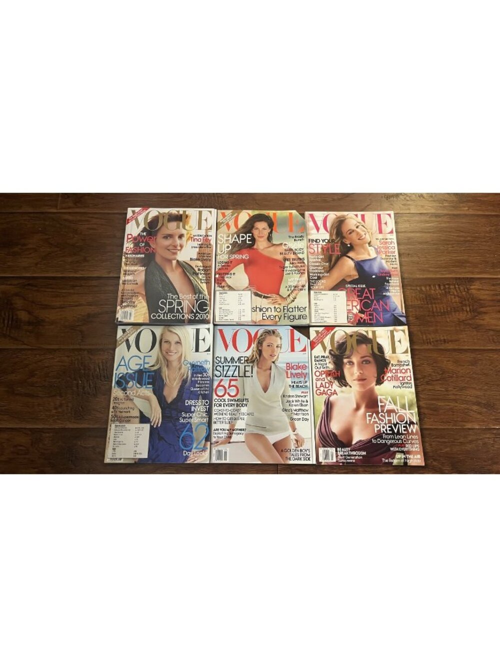 Vintage Lot of 6 2010 VOGUE Magazine Collector Set Fashion